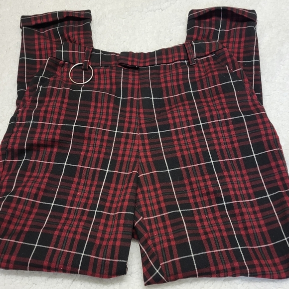 Hot Topic Pants - Hot Topic Red Plaid O-Ring Pants Y2K Punk Emo Alt Size M